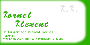 kornel klement business card